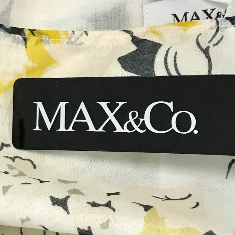 【28924】 新古品 MAX&Co. マックスアンドコー ノースリーブブラウス サイズ36 / 約XS(SS) ホワイト リボン 花柄 可愛い レディース