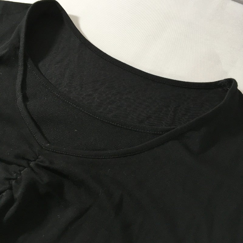 【29053】 新古品 NONA ノナ 長袖Tシャツ ロンT カットソー サイズ13 / 約M ブラック 胸元が可愛い シンプル 触り心地が良い レディース