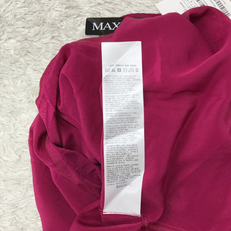 【29132】 新古品 MAX&Co. マックスアンドコー 半袖ブラウス サイズS ワインレッド フリル袖 おしゃれ エレガント 上品 レディース