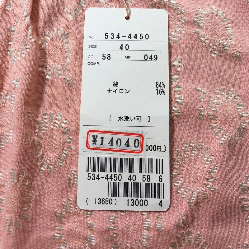 【29167】 新古品 PRECIAR 半袖シャツ サイズ40 ピンク サイズM相当 可愛い 花柄 着やすい オシャレ 動きやすい レディース