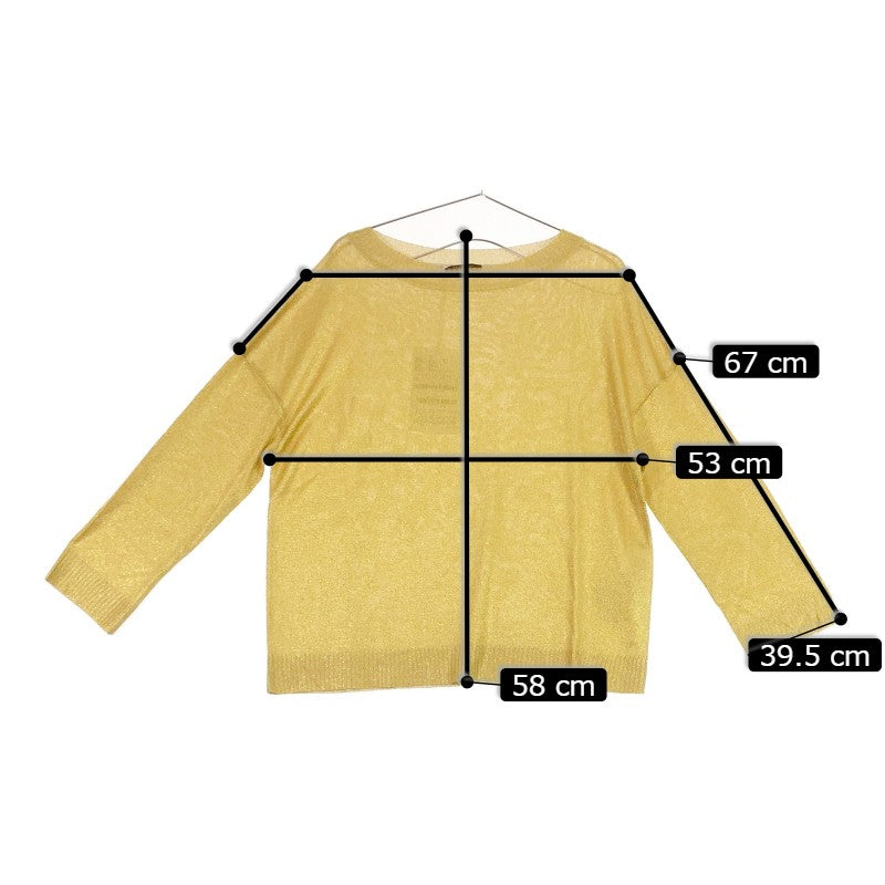 【29194】 新古品 MAX&Co. マックスアンドコー 七分袖シャツ サイズL ゴールド ゴージャス シンプル かっこいい オシャレ レディース