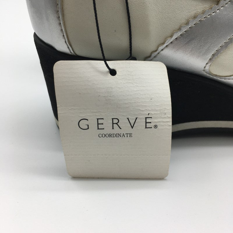 【29295】 新古品 GERVE ジェルベ スニーカー 靴 サイズ30 オフホワイト サイズ23cm相当 厚底 シルバーライン レディース 定価17000円