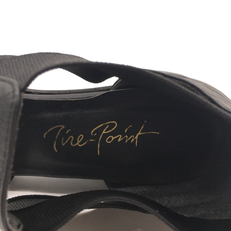 【29296】 新古品 Tire Point ティルポワン サンダル 靴 サイズ15 ブラック サイズ24.0cm相当 ゴム底 ヒール レディース 定価16000円