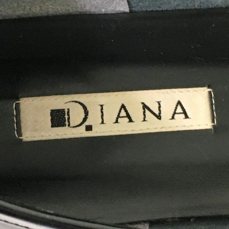 【29404】 DIANA ダイアナ パンプス ヒール 靴 サイズ24 ブラック ポインテッド エナメル きれいめ かっこいい 光沢感 レディース