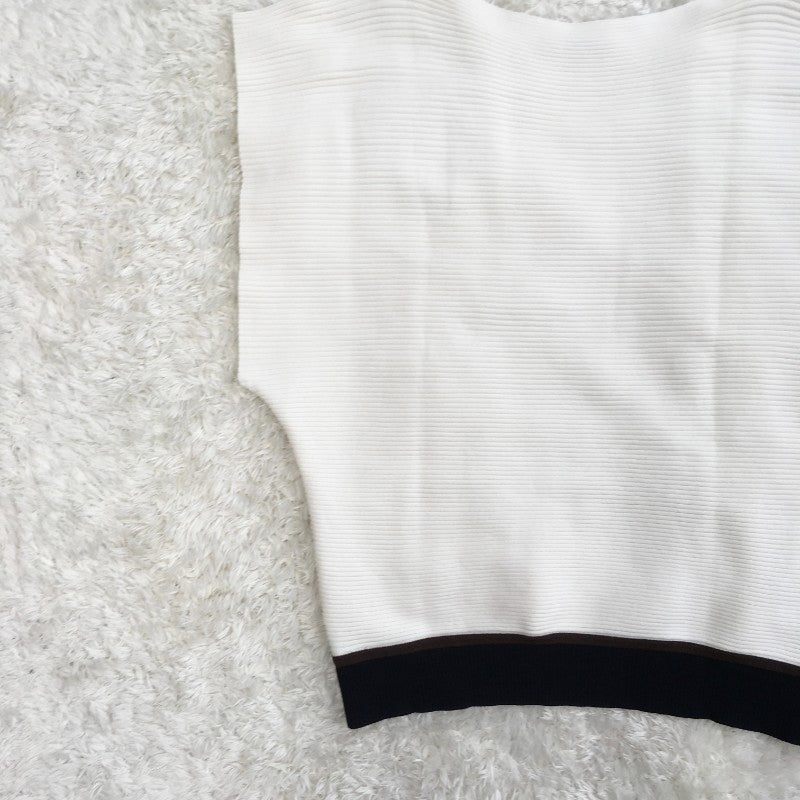 【29426】 EPOCA エポカ ノースリーブシャツ サイズ40 / 約M ホワイト きれいめ シンプル かわいい オシャレ フェミニン レディース
