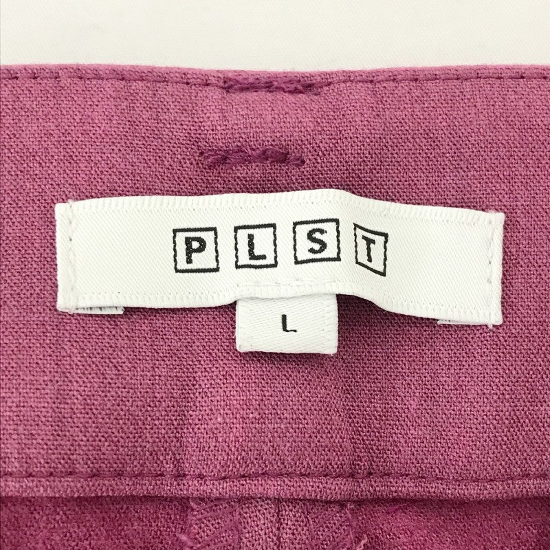 【29454】 PLST プラステ スラックス サイズL ピンク 無地 シンプル カジュアル 可愛い 肌触り良い ベルトループ ボタン レディース