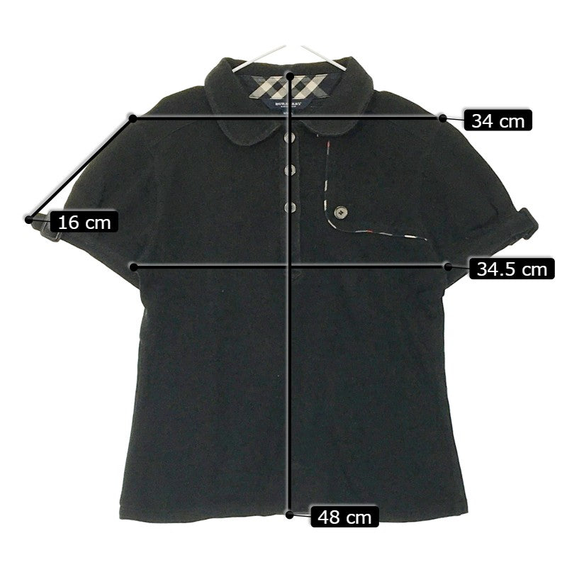 【29502】 BURBERRY LONDON バーバリーロンドン ポロシャツ カットソー サイズ150A ブラック サイズ150cm相当 飾りボタン シンプル キッズ