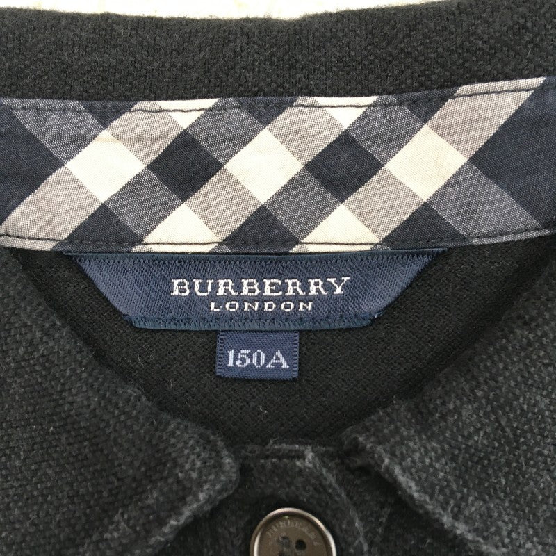 【29502】 BURBERRY LONDON バーバリーロンドン ポロシャツ カットソー サイズ150A ブラック サイズ150cm相当 飾りボタン シンプル キッズ