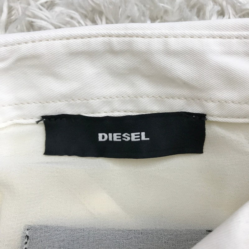 【29665】 新古品 DIESEL ディーゼル 長袖シャツ サイズXS ホワイト バイカラー カジュアル おしゃれ 滑らか 肌触り良い レディース