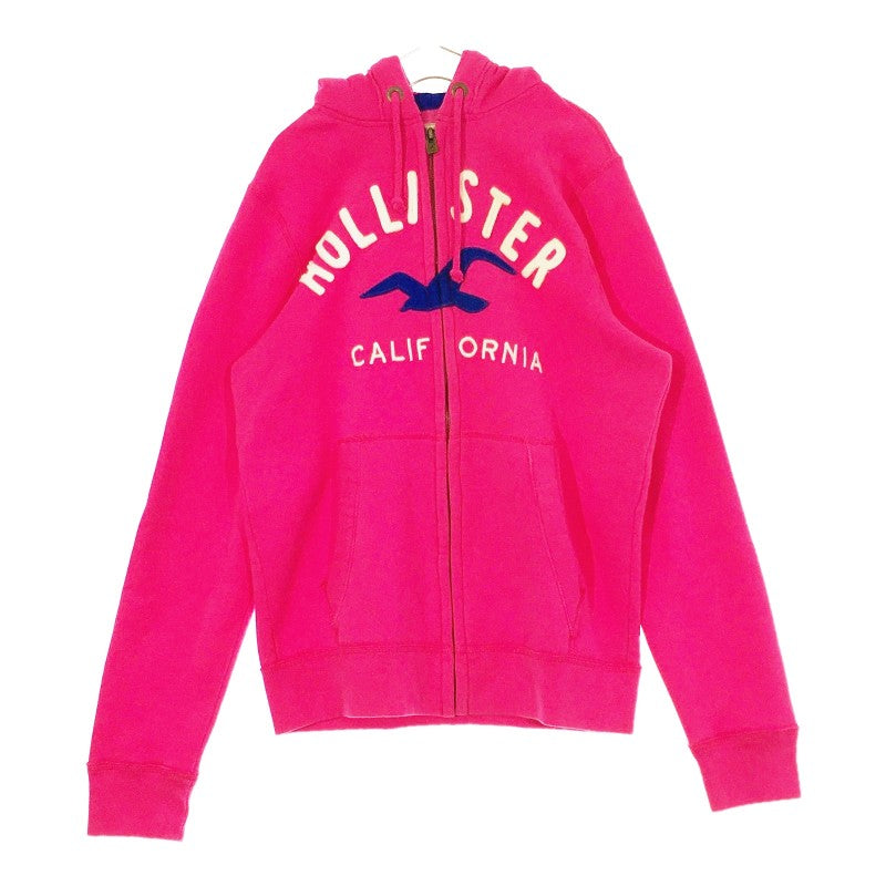 【29726】 新古品 Hollister ホリスター パーカー フーディー サイズL ピンク カジュアル ワッペン かわいい かっこいい レディース