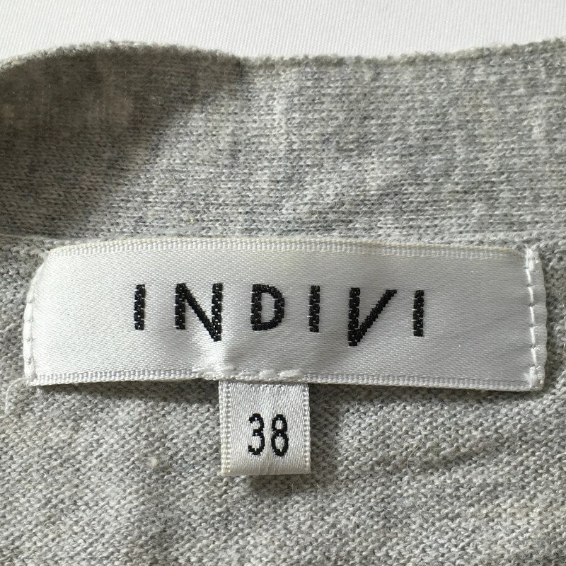【29749】 INDIVI インディヴィ カーディガン サイズ38 / 約M グレー シンプル 無地 かっこいい あたたかい 大人っぽい レディース