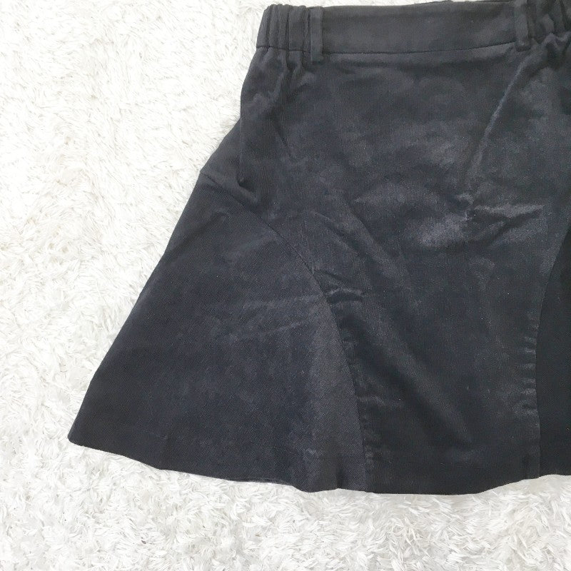 【29754】 Heather ヘザー ミニスカート サイズF ブラック フレアスカート ジップアップ シンプル 無地 おしゃれ かわいい レディース