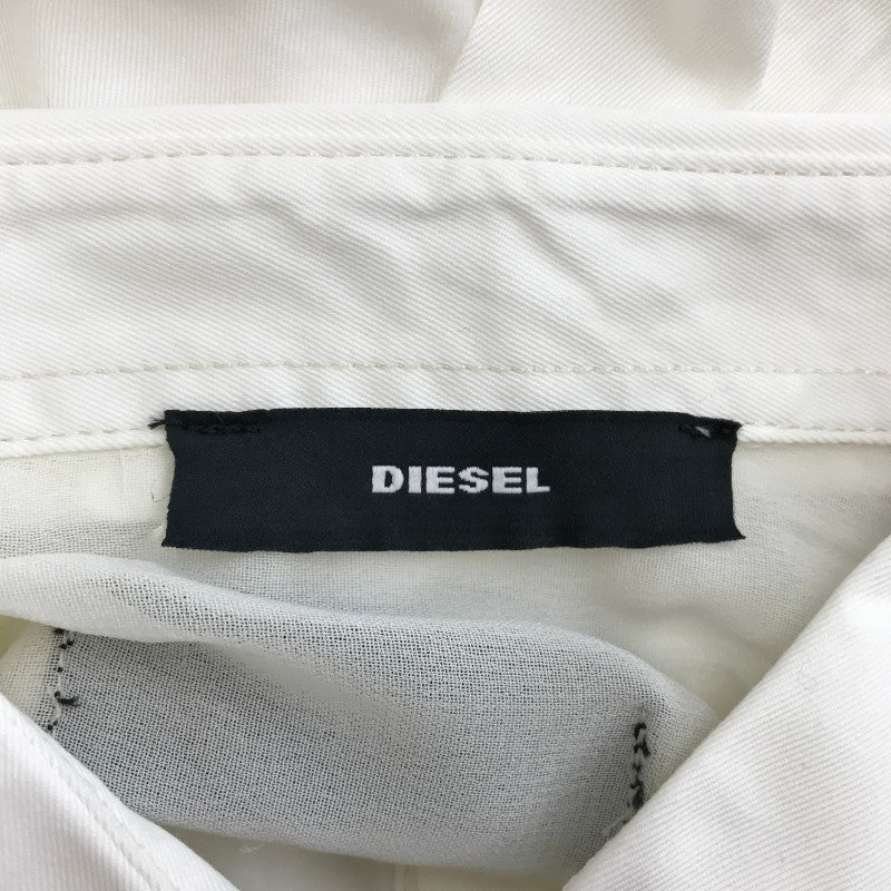 【29806】 新古品 DIESEL ディーゼル 長袖シャツ サイズXS ホワイト シンプル かっこいい バイカラー スタイリッシュ おしゃれ レディース