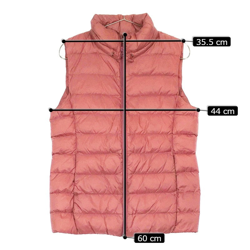 【29865】 Lemiore ダウンベスト サイズM ピンク 首元に紐 動きやすい 可愛い 温かそう 目立つ ポケット付き レディース