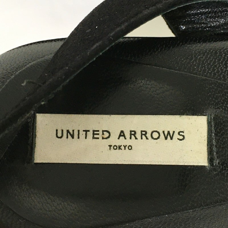 【29893】 UNITED ARROWS ユナイテッドアローズ サンダル 靴 ブラック サイズ23.0cm相当 厚底 スエード ストラップ オシャレ レディース