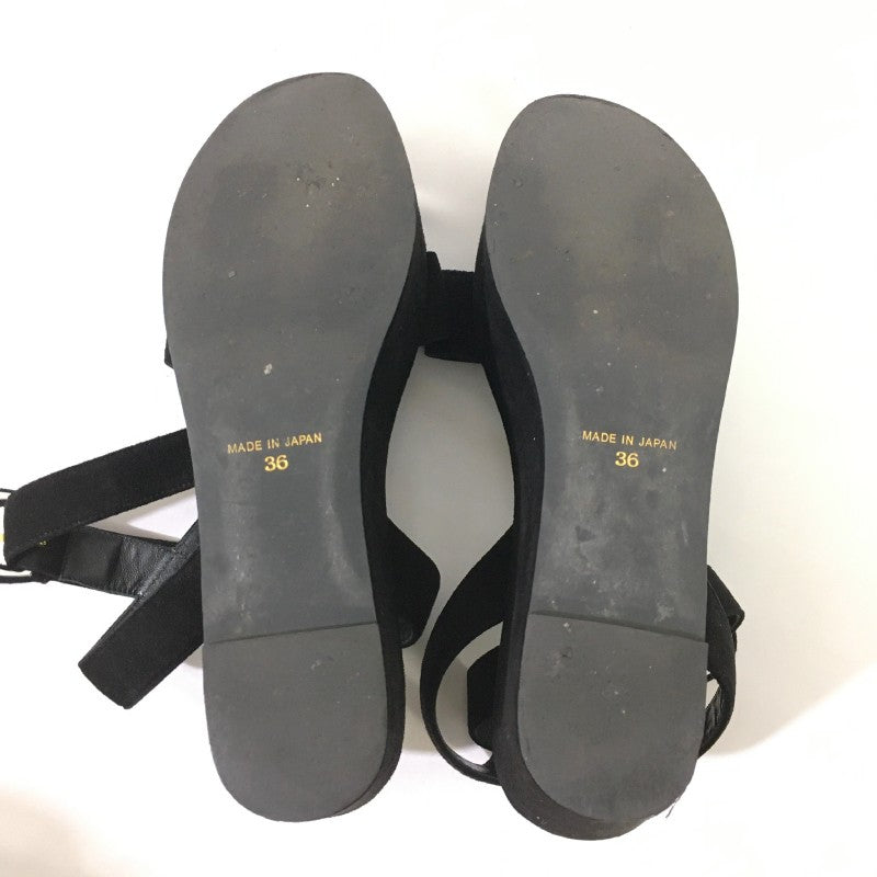 【29893】 UNITED ARROWS ユナイテッドアローズ サンダル 靴 ブラック サイズ23.0cm相当 厚底 スエード ストラップ オシャレ レディース