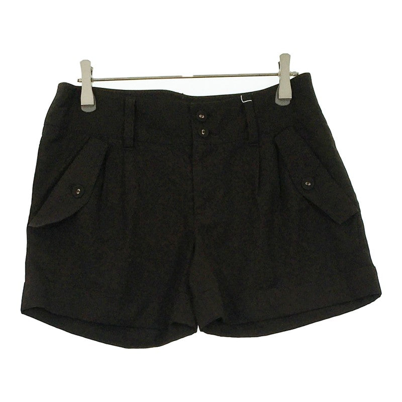 【29937】 BEAMS ビームス ショートパンツ サイズO / 約XS(SS) ブラック 無地 ベルトループ カッコいい スタイリッシュ レディース