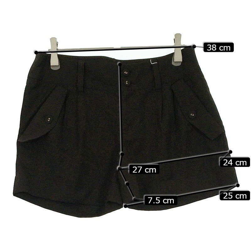 【29937】 BEAMS ビームス ショートパンツ サイズO / 約XS(SS) ブラック 無地 ベルトループ カッコいい スタイリッシュ レディース