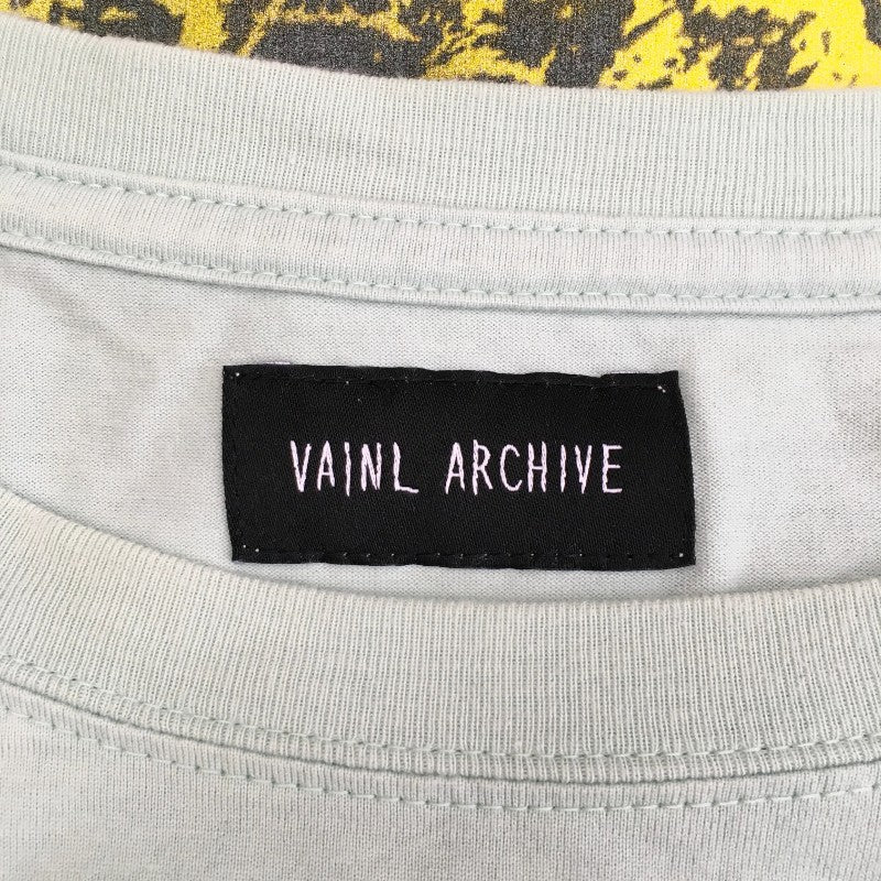 【29972】 VAINL ARCHIVE ヴァイナルアーカイブ 半袖Tシャツ カットソー サイズM ミントグリーン シンプル 丸首 ゆったり メンズ