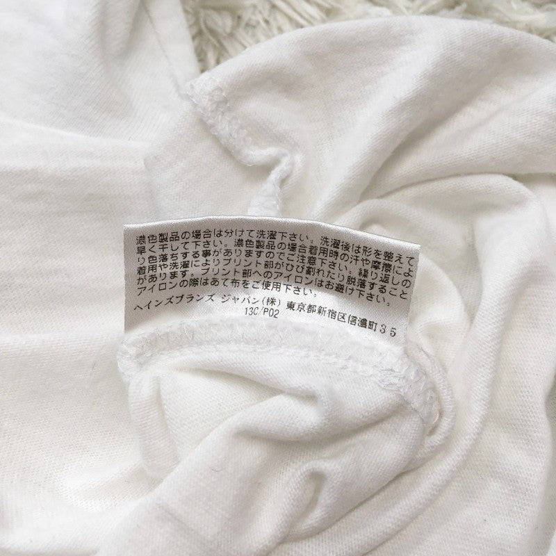 【29978】 Hanes ヘインズ 半袖Tシャツ カットソー サイズL ホワイト 丸首 胸ポケット シンプル 無地 カジュアル かっこいい メンズ