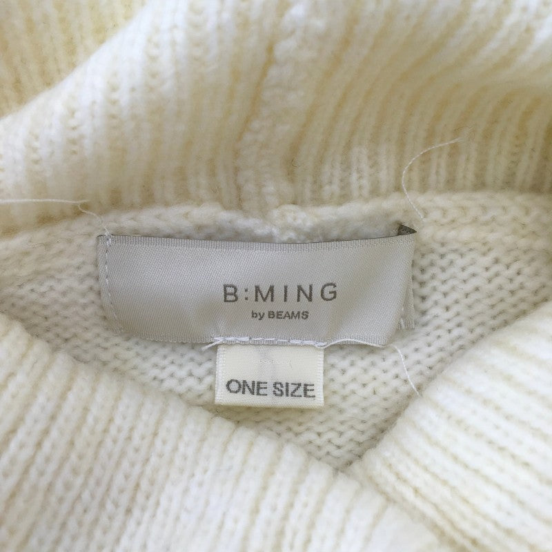 【29991】 BEAMS ビームス セーター サイズONE / 約M オフホワイト タートルネック 清潔感 シンプル ふわふわ あたたかい レディース