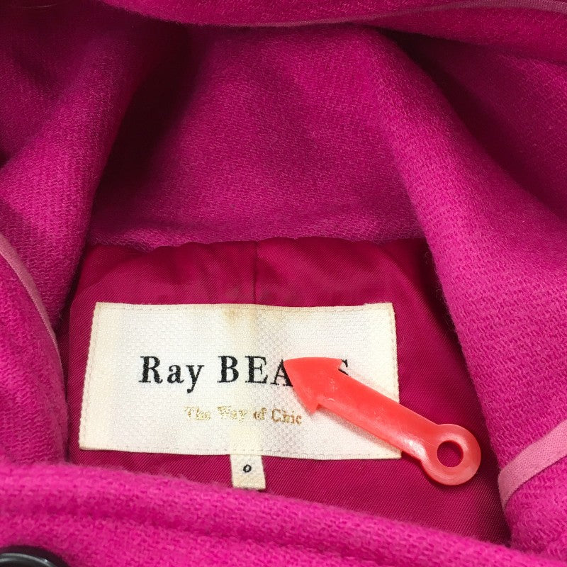 【29999】 Ray Beams レイビームス ダッフルコート ピンク サイズS相当 トグルボタン フード付き 防寒 暖かい 鮮やか レディース