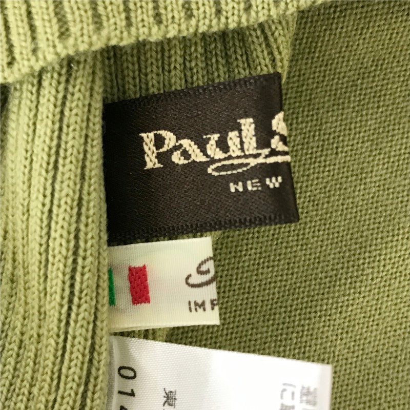 【30016】 PAUL STUART ポールスチュアート セーター サイズ8 グリーン シンプル タートルネック 半袖 サイズL相当 レディース