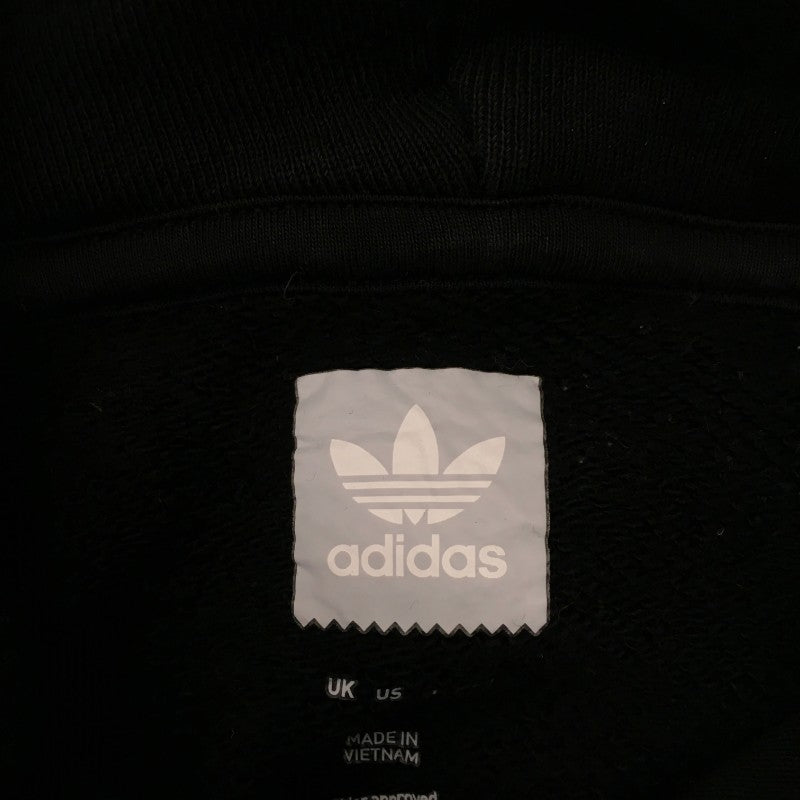 【30025】 adidas アディダス パーカー フーディー ブラック サイズL相当 フード付き ポケット付き シンプル マーク付き メンズ