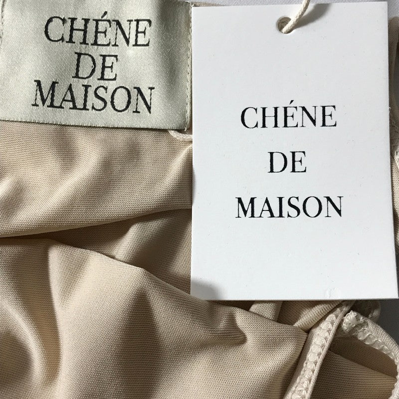【30035】 新古品 CHENE DE MAISON シェヌデメゾン アンサンブル ブラウン サイズM相当 キャミ付き 透け感 ドット オーガンジー レディース
