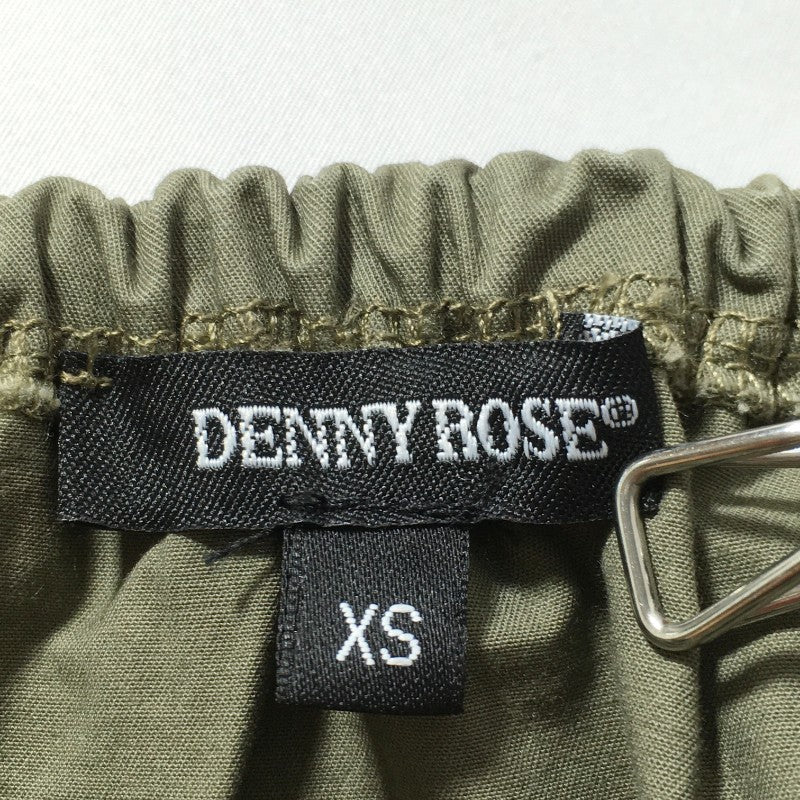 【30053】 Denny Rose デニーローズ 半袖シャツ サイズXS ダークカーキ 襟ギャザー 紐 リボン ファスナー オシャレ かわいい レディース