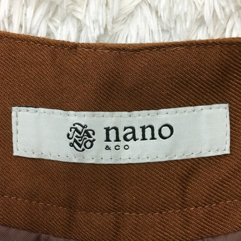 【30064】 nano&co ナノアンドコー ワイドパンツ サイズ36 / 約M ブラウン ゆったり シンプル レディース