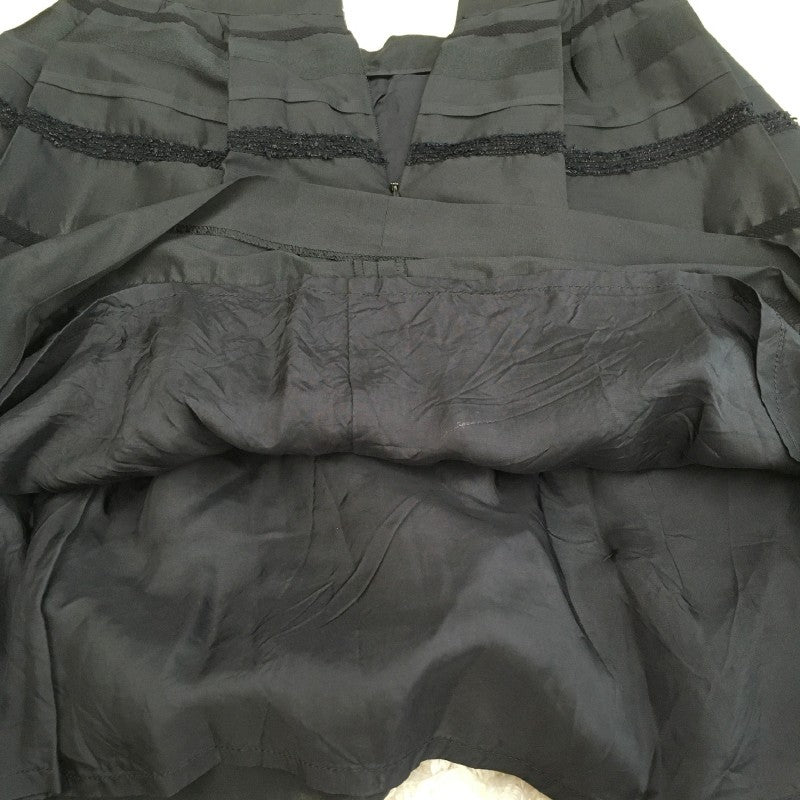 【30098】 BALLSEY ボールジー ひざ丈スカート サイズ34 / 約S ブラック オシャレ フレアースカート 可愛い バックファスナー レディース
