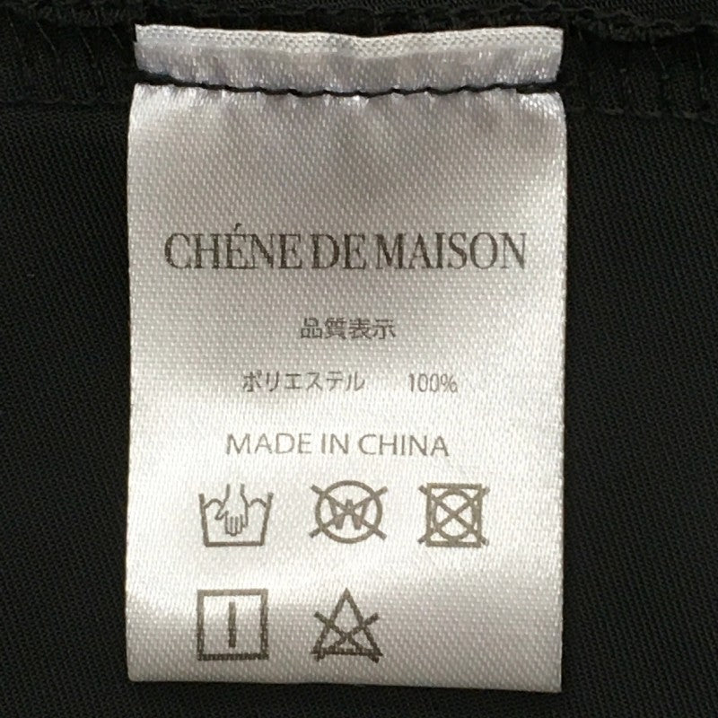 【30111】 新古品 chenedemaison シャンヌドメゾン ロングワンピース ブラック 背中紐 無地 シック シンプル パーティー用 レディース