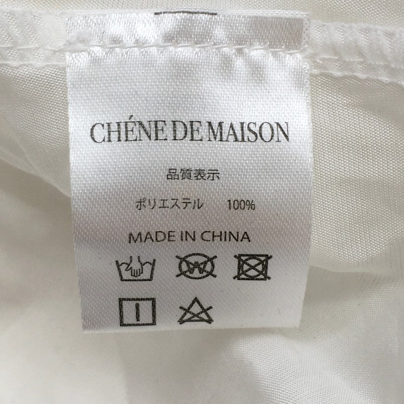 【30136】 新古品 CHENE DE MAISON シェヌデメゾン 半袖ブラウス ホワイト サイズXS相当 ポリエステル100% シンプル 清涼感 レディース