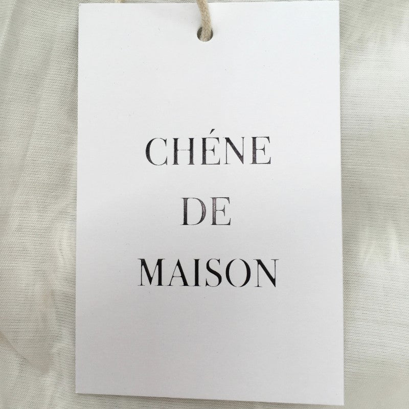 【30142】 新古品 CHENE DE MAISON シェヌデメゾン 半袖ブラウス ホワイト サイズS相当 シアーシャツ バルーンスリーブ フリル レディース