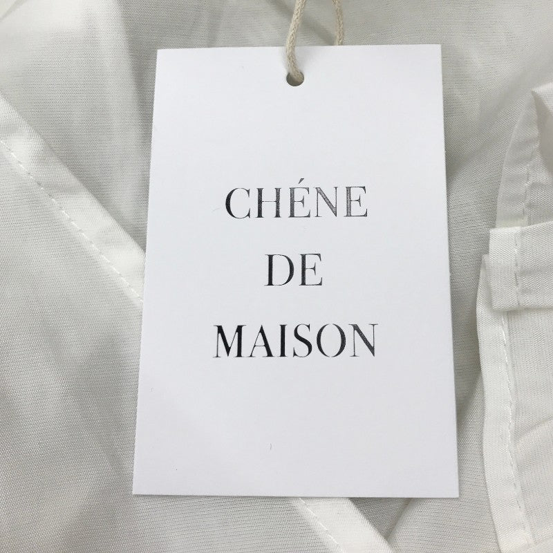 【30150】 新古品 CHENE DE MAISON シェヌデメゾン 半袖ブラウス ホワイト サイズS相当 透け感 レイヤード フリル ガーリー レディース