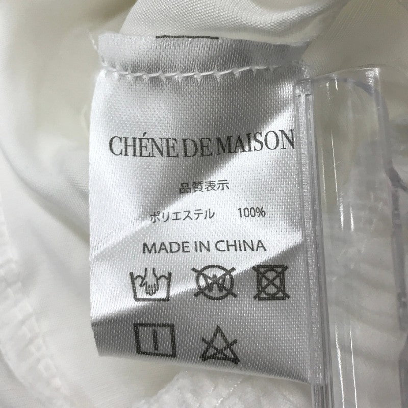 【30150】 新古品 CHENE DE MAISON シェヌデメゾン 半袖ブラウス ホワイト サイズS相当 透け感 レイヤード フリル ガーリー レディース