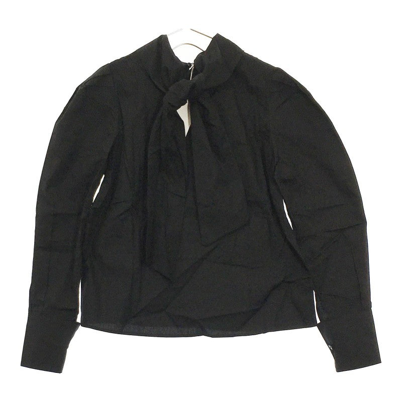 【30214】 新古品 CHENE DE MAISON シュヌドメゾン 長袖シャツ ブラック M相当 バックリボン付き タグ付き オシャレ 可愛い レディース