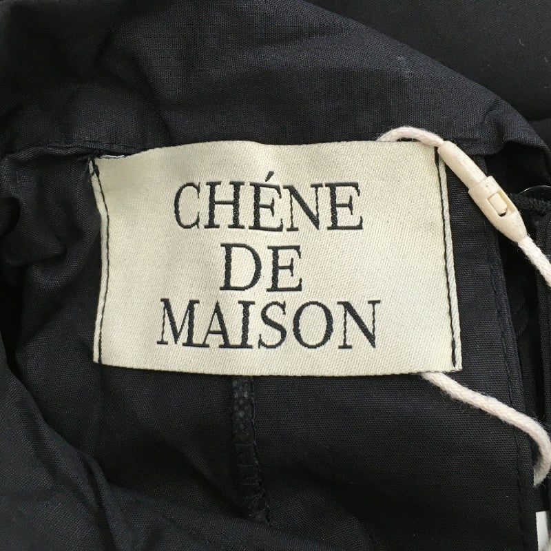 【30214】 新古品 CHENE DE MAISON シュヌドメゾン 長袖シャツ ブラック M相当 バックリボン付き タグ付き オシャレ 可愛い レディース