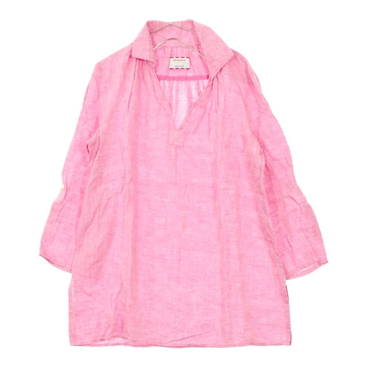 【30236】 Simplicite シンプリシテェ 七分袖シャツ ピンク 首元がゆったり Lサイズ相当 七分袖  レディース