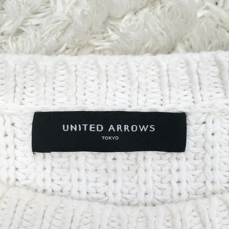 【30245】 UNITED ARROWS ユナイテッドアローズ セーター ホワイト カジュアル 無地 シンプル 丸首 サイズS相当 レディース
