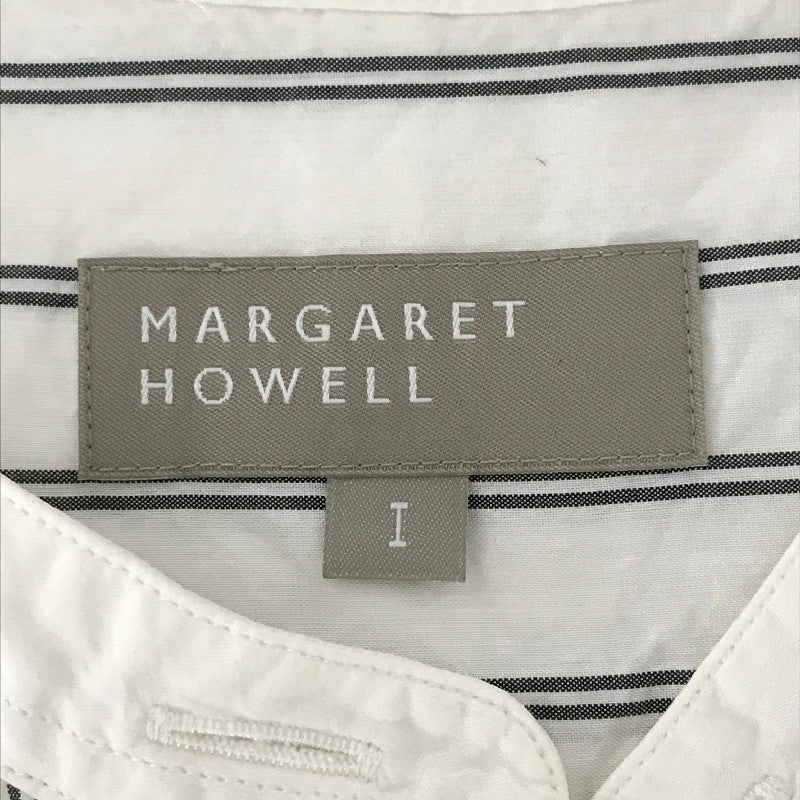 【30278】 MARGARET HOWELL マーガレットハウエル 長袖シャツ サイズI / 約S ホワイト カジュアル ストライプ おしゃれ レディース