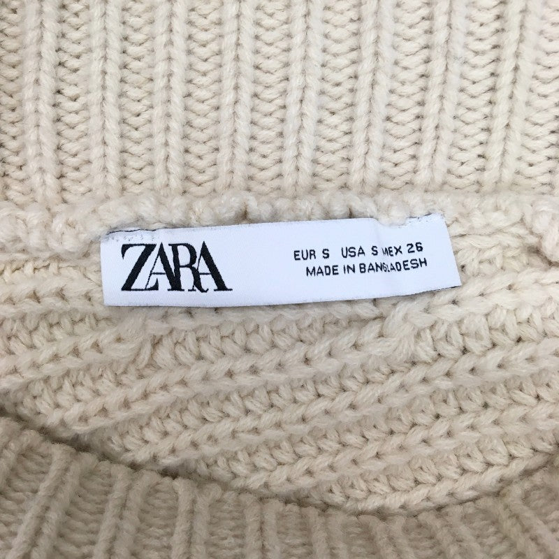 【30300】 ZARA ザラ セーター サイズUSA S / 約S ベージュ ケーブルニット Vネック シンプル かわいい あたたかい レディース