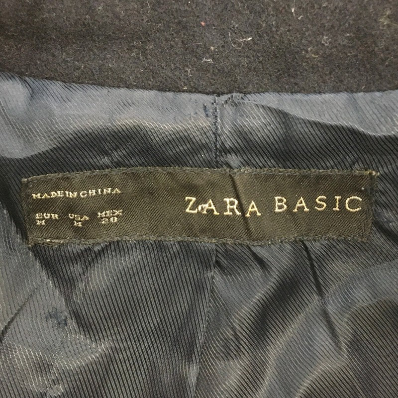 【30303】 ZARA BASIC ザラベーシック ピーコート Pコート サイズⅯ ネイビー シンプル 厚手 メルトン生地 防寒 暖かい きれいめ メンズ