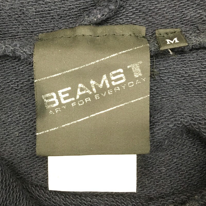 【30315】 BEAMS ビームス パーカー フーディー サイズM ネイビー プリント カジュアル シンプル プルオーバー ユニセックス メンズ
