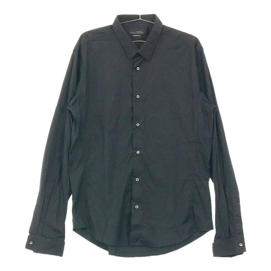 【30320】 ZARA ザラ 長袖シャツ ブラック Lサイズ相当 シンプル フォーマル スタイリッシュ シック 襟 ボタン かっこいい メンズ