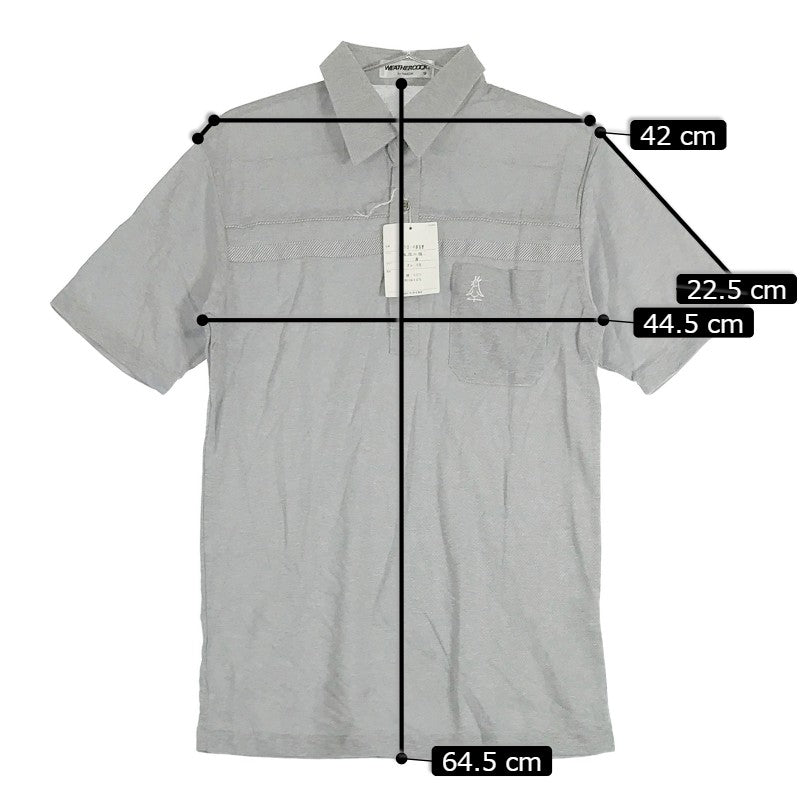 【30345】 新古品 WEATHERCOCK ウエザーコック ポロシャツ カットソー サイズS グレー ハーフボタン シンプル 薄手生地 モノトーン メンズ