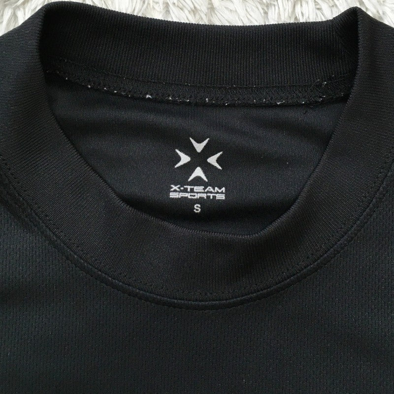 【30380】 X-TEAM SPORTS エックスチームスポーツ 半袖Tシャツ カットソー サイズS ブラック シンプル スポーツウエアー 無地 メンズ