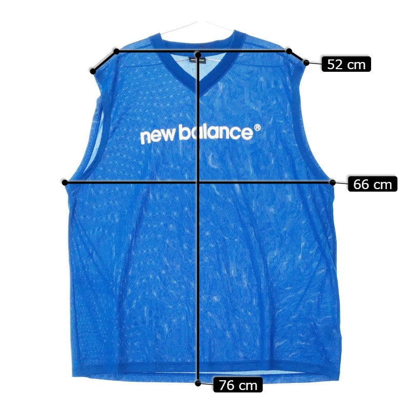 【30386】 NEW BALANCE ニューバランス ベスト サイズ5L ブルー ブランドロゴ Vネック 薄手 スポーツ 動きやすい シンプル メンズ