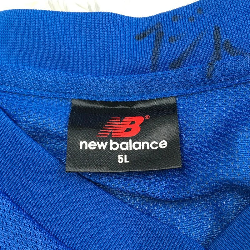 【30386】 NEW BALANCE ニューバランス ベスト サイズ5L ブルー ブランドロゴ Vネック 薄手 スポーツ 動きやすい シンプル メンズ